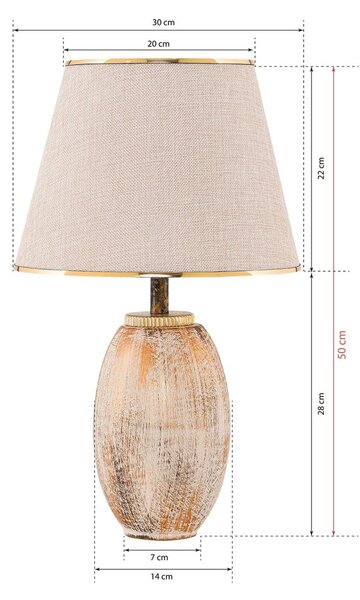 Kremowa/w kolorze złota lampa stołowa z tekstylnym kloszem (wysokość 50 cm) Yakamoz – Opviq lights