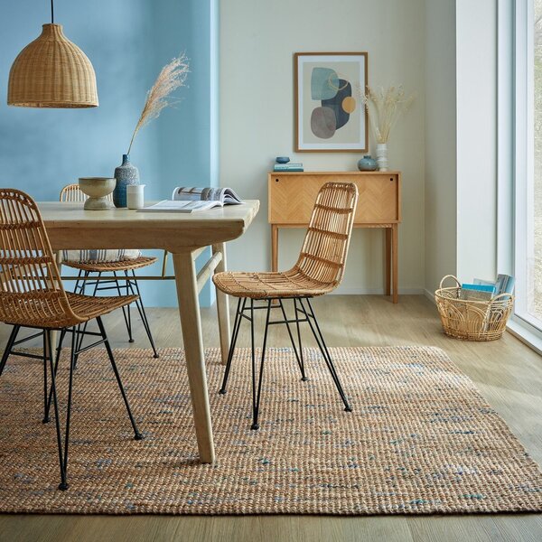 Niebiesko-naturalny dywan z juty tkany ręcznie 160x230 cm Jute Boucle Blue – Flair Rugs