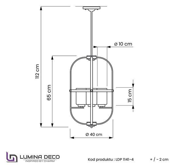 LAMPA WISZĄCA LOFT CZARNO-MOSIĘŻNA MONTEREY W4