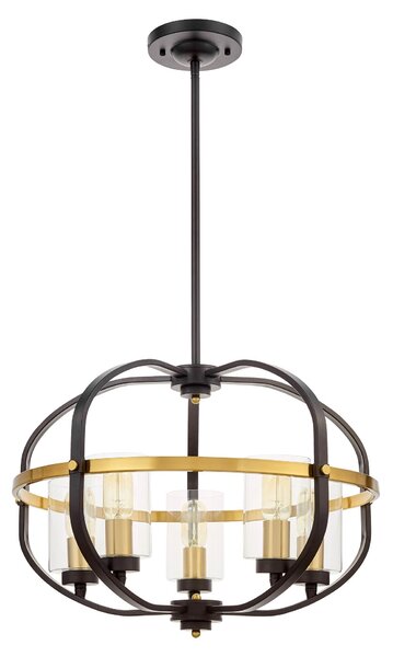 LAMPA WISZĄCA LOFT CZARNO-MOSIĘŻNA MONTEREY W5