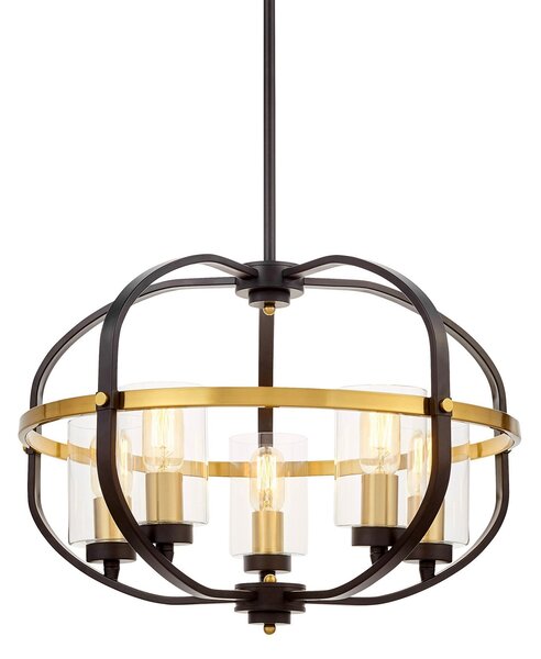 LAMPA WISZĄCA LOFT CZARNO-MOSIĘŻNA MONTEREY W5