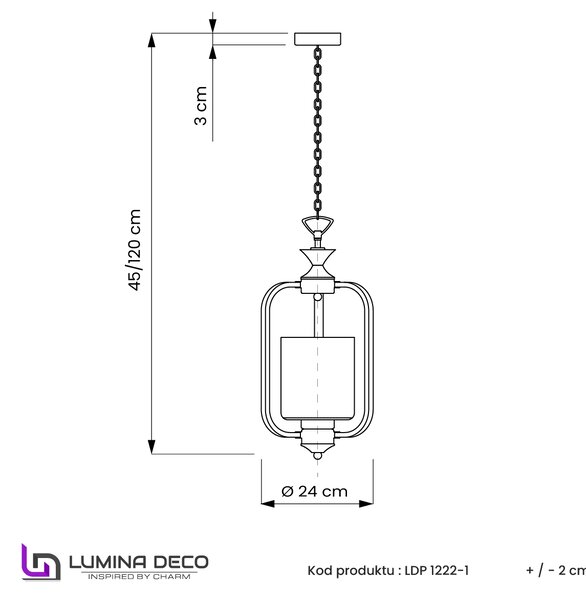 LAMPA WISZĄCA LOFT CHROMOWANA ATLANTA W1 LUMINA DECO