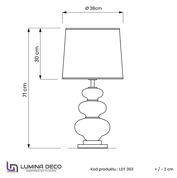 LAMPA NOCNA BIAŁO-SREBRNA BRISTON