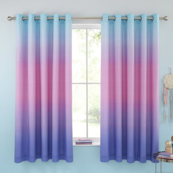 Różowo-fioletowa zasłona dziecięca 2 szt. 168x183 cm Ombre Rainbow Clouds – Catherine Lansfield