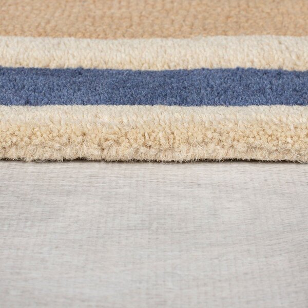 Niebiesko-pomarańczowy wełniany chodnik tkany ręcznie 60x230 cm Retro Blocks – Flair Rugs