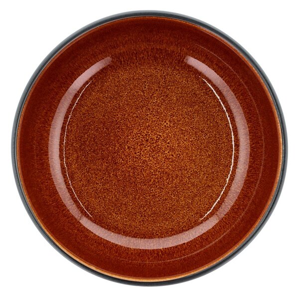 Czarna/w bursztynowym kolorze kamionkowa miska na ramen Gastro Black/Amber – Bitz