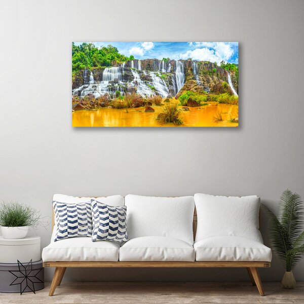 Obraz canvas Ukryty Wodospad w Lesie