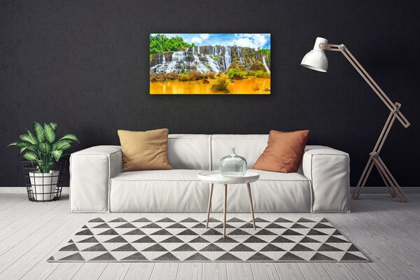 Obraz canvas Ukryty Wodospad w Lesie