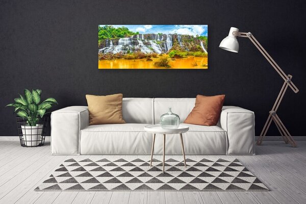 Obraz canvas Ukryty Wodospad w Lesie