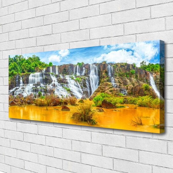 Obraz canvas Ukryty Wodospad w Lesie