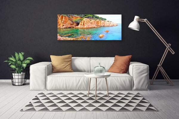 Obraz canvas Fale Rozbijające się o Skały