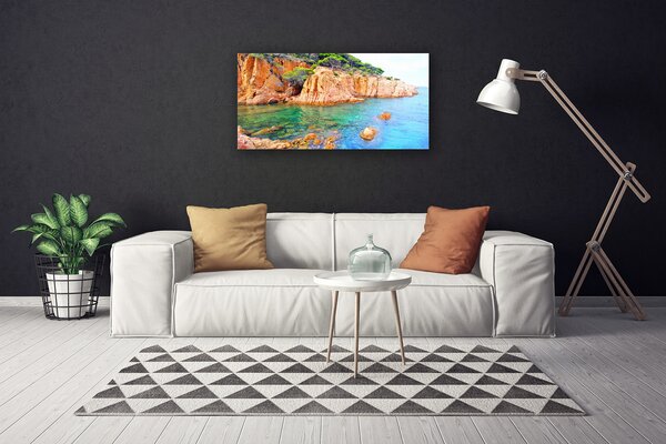Obraz canvas Fale Rozbijające się o Skały