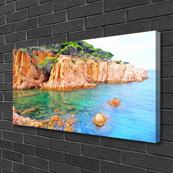 Obraz canvas Fale Rozbijające się o Skały