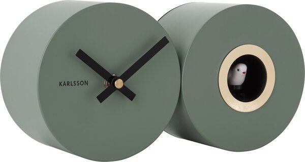 Zegar ścienny z kukułką Duo Cuckoo zielony matowy