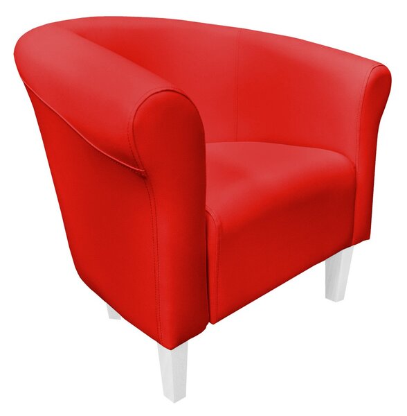 Fotel Milo D15 czerwony nogi 15 białe