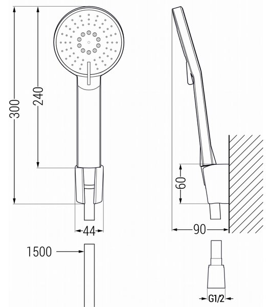 Mexen Milo R40 zestaw wannowy, złoty - 71303R40-50
