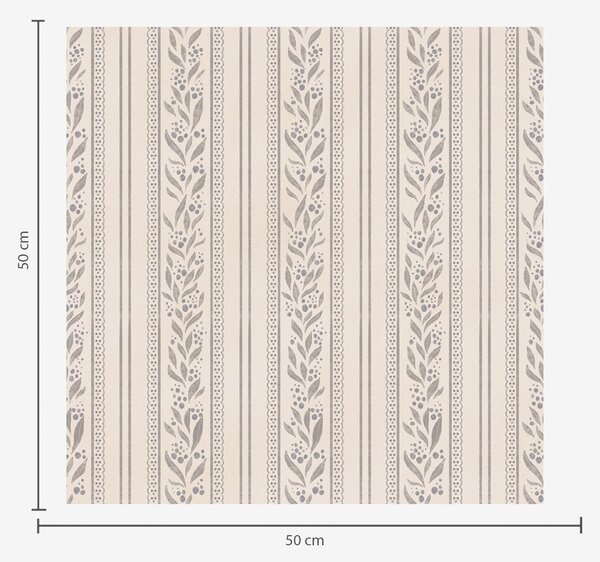 Tapety Paski z koronką i szaro-beżowymi gałązkami, Tapety Geometryczne, Tapety w paski, a00814 : Uwalls.pl