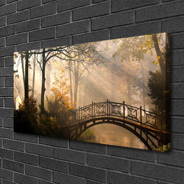 Obraz canvas Drewniany Mostek w Lesie