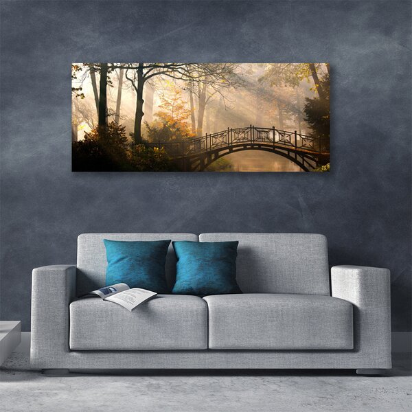 Obraz canvas Drewniany Mostek w Lesie