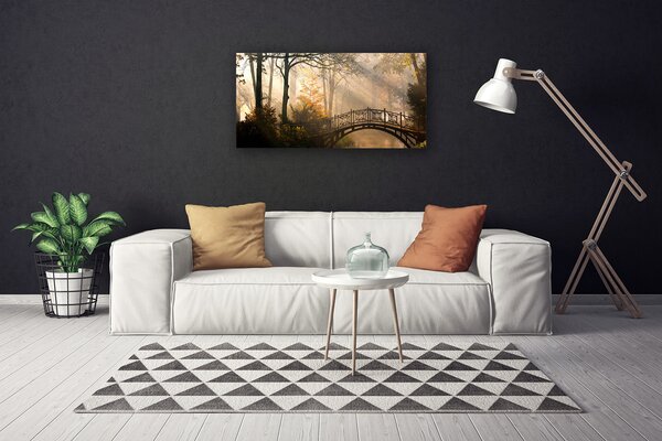 Obraz canvas Drewniany Mostek w Lesie