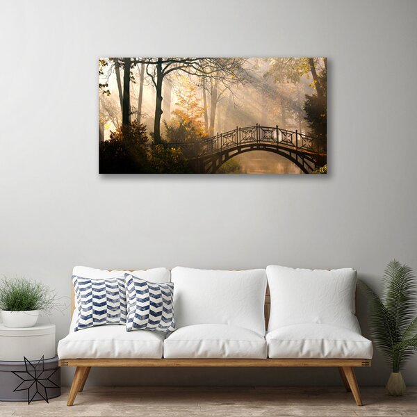 Obraz canvas Drewniany Mostek w Lesie