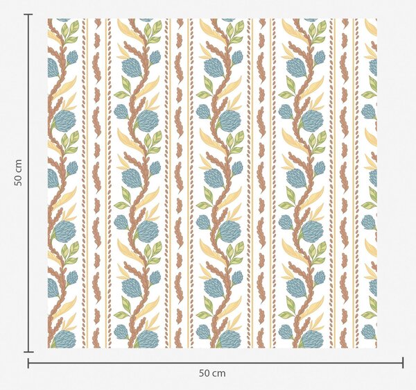 Tapety Pionowe paski w bukiet z niebieskimi kwiatami, Tapety Z kwiatami, a00816v2 : Uwalls.pl