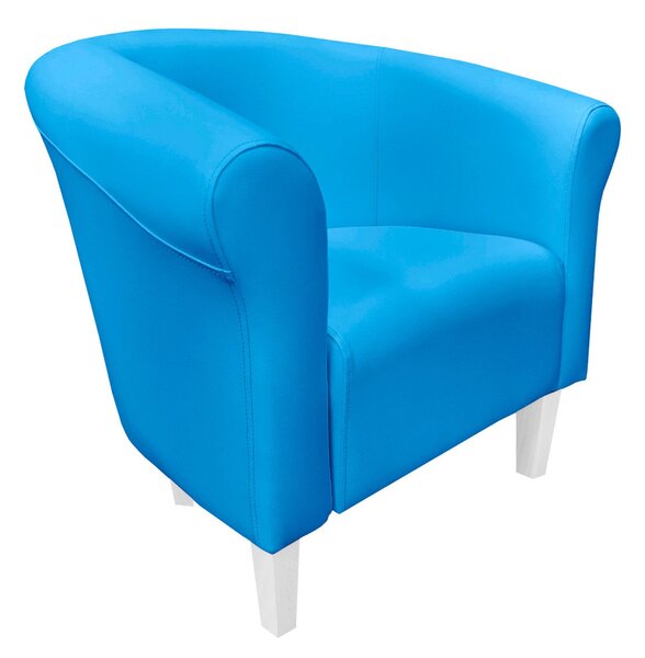 Fotel Milo D25 niebieski nogi 15 białe