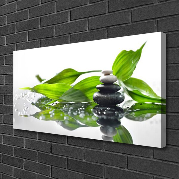 Obraz canvas Duet Kamienia i Liścia