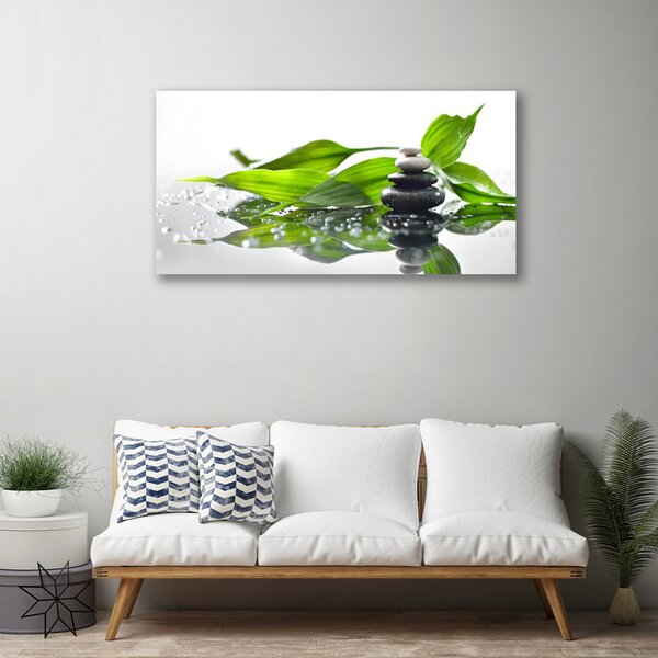 Obraz canvas Duet Kamienia i Liścia