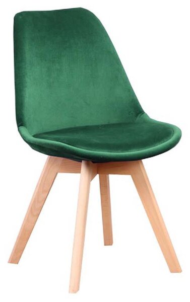 Krzesło skandynawskie zielone - ART132C - WELUR ZIELONE #36 #56
