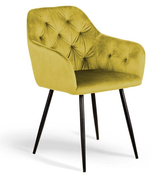 Krzesło tapicerowane żółte 8175 / welur