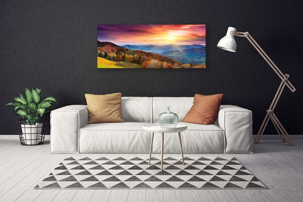 Obraz canvas Promienie Słońca w Górach