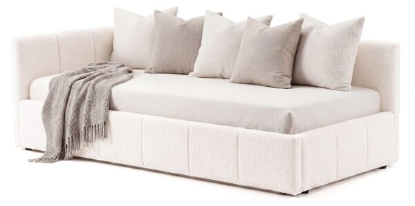 MebleMWM Łóżko tapicerowane z pojemnikiem 5084G-L | 90x200 | Boucle | Biały #6