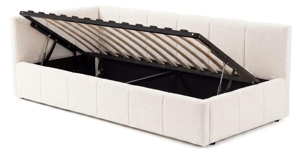 MebleMWM Łóżko tapicerowane z pojemnikiem 5084G-L | 90x200 | Boucle | Biały #6