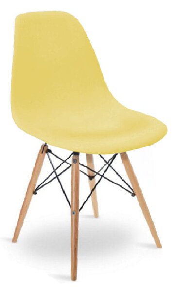 Krzesło skandynawskie żółte EAMES DSW EM01