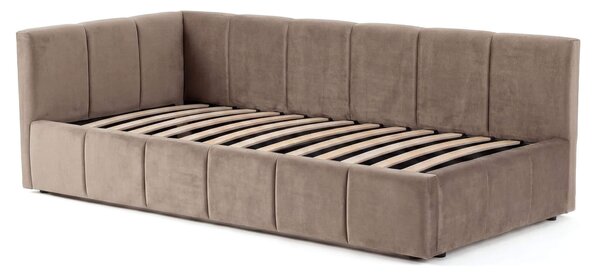 MebleMWM Łóżko tapicerowane z pojemnikiem 5084G-L | 90x200 | Welur | Ciemny beż #10