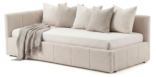 MebleMWM Łóżko tapicerowane z pojemnikiem 5084G-L | 90x200 | Boucle | Beż #8