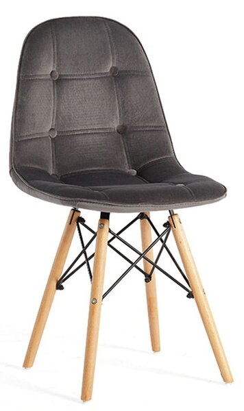 Krzesło skandynawskie szare ▪️ ELIN ( DC-5006 ) ▪️ welur #14