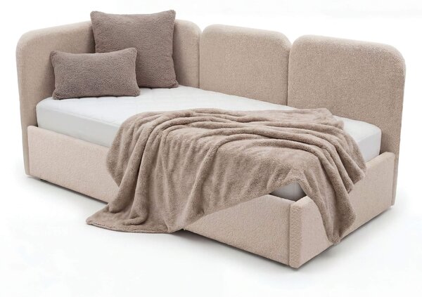 MebleMWM Łóżko tapicerowane z pojemnikiem 5086G-L | 90x200 | Boucle | Beż #8