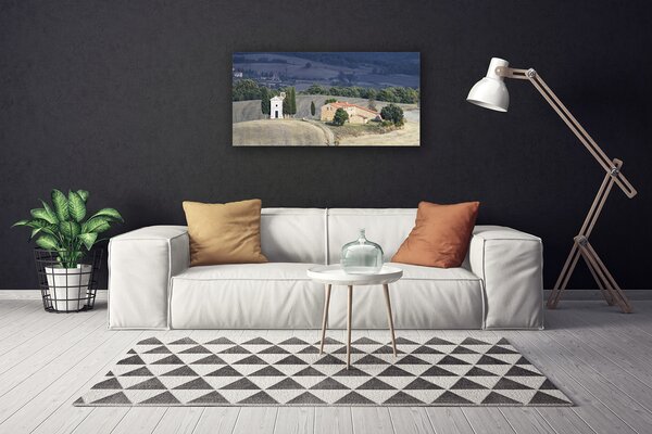 Obraz canvas na ścianę Pejzaż z Drzewami na Łące