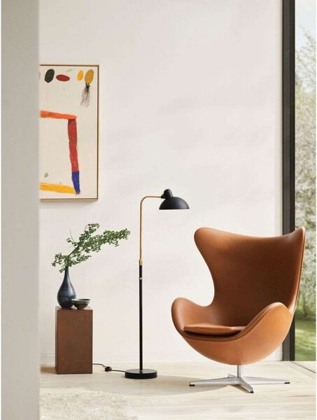 Lampa Podłogowa FRITZ HANSEN, złoty | mosiężny, salon, metal, vintage