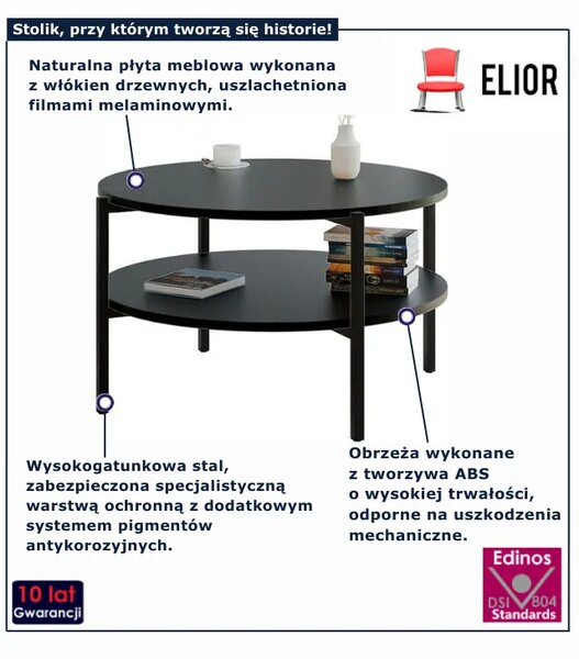 Czarny stolik kawowy S2-S95