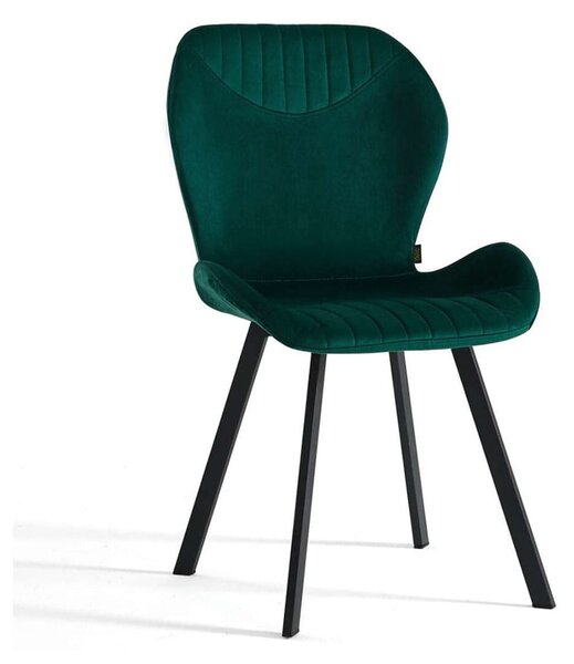 Krzesło tapicerowane butelkowa zieleń DC-6350 / welur 56