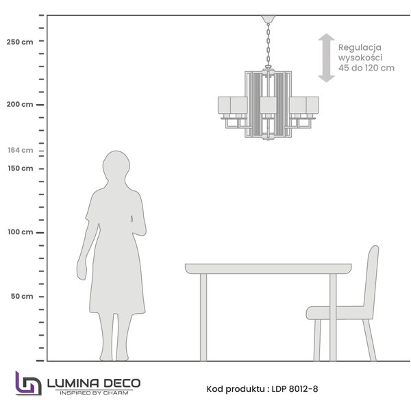 LAMPA WISZĄCA NOWOCZESNA ZŁOTA MANHATTAN W8