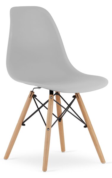 EMWOmeble Krzesła skandynawskie szare OSAKA 3313 nogi naturalne / 4 sztuki