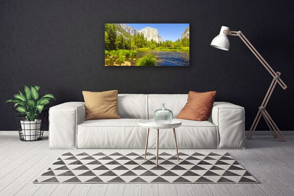 Obraz canvas na ścianę Alpejska Sielanka nad Wodą