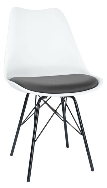 MebleMWM Krzesło MSA-026 | Biały | Czarne siedzisko | Outlet