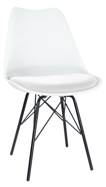 MebleMWM Krzesło białe, czarne nogi MSA-026
