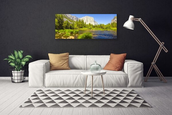 Obraz canvas na ścianę Alpejska Sielanka nad Wodą