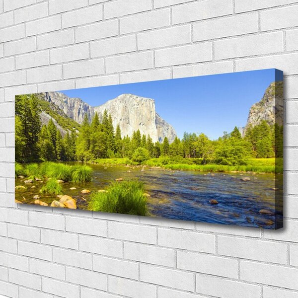 Obraz canvas na ścianę Alpejska Sielanka nad Wodą